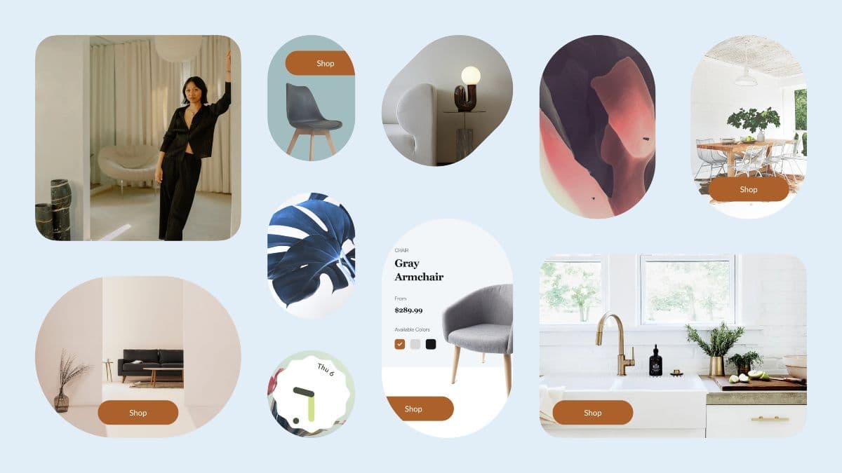 Snapshots of the contextual commerce experience from Domino.